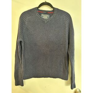 Vintage Abercrombie & Fitch Long Sleeve V Neck Sweater Wool Cotton Ribbed